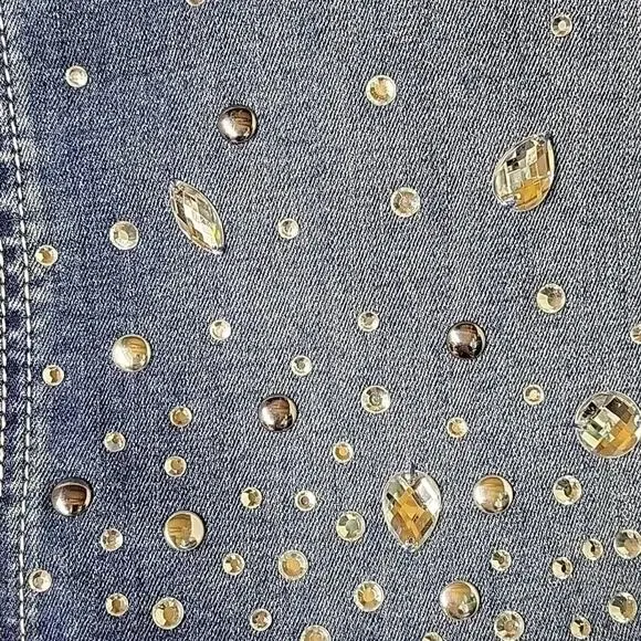 Inc Mid Rise Jean Skirt Jeweled Womens Size 2 NWT - Picture 2 of 9